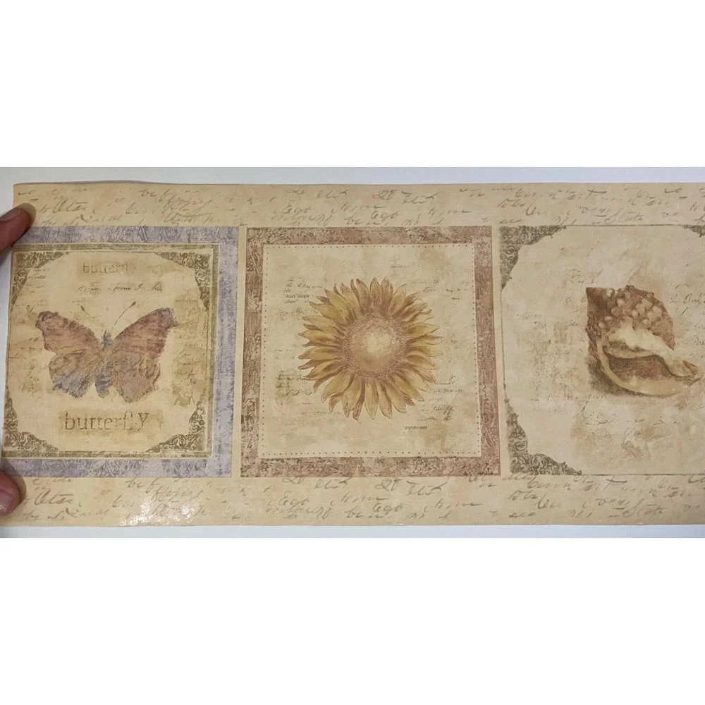 Vintage Wallpaper Border Cape May Charter Club Butterfly Sunflower Shell 5 Yards